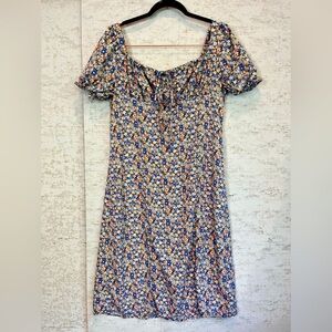 Floral Baby Doll Midi Dress Milk Maiden Cut Size XL Boho Cottagecore Coquette